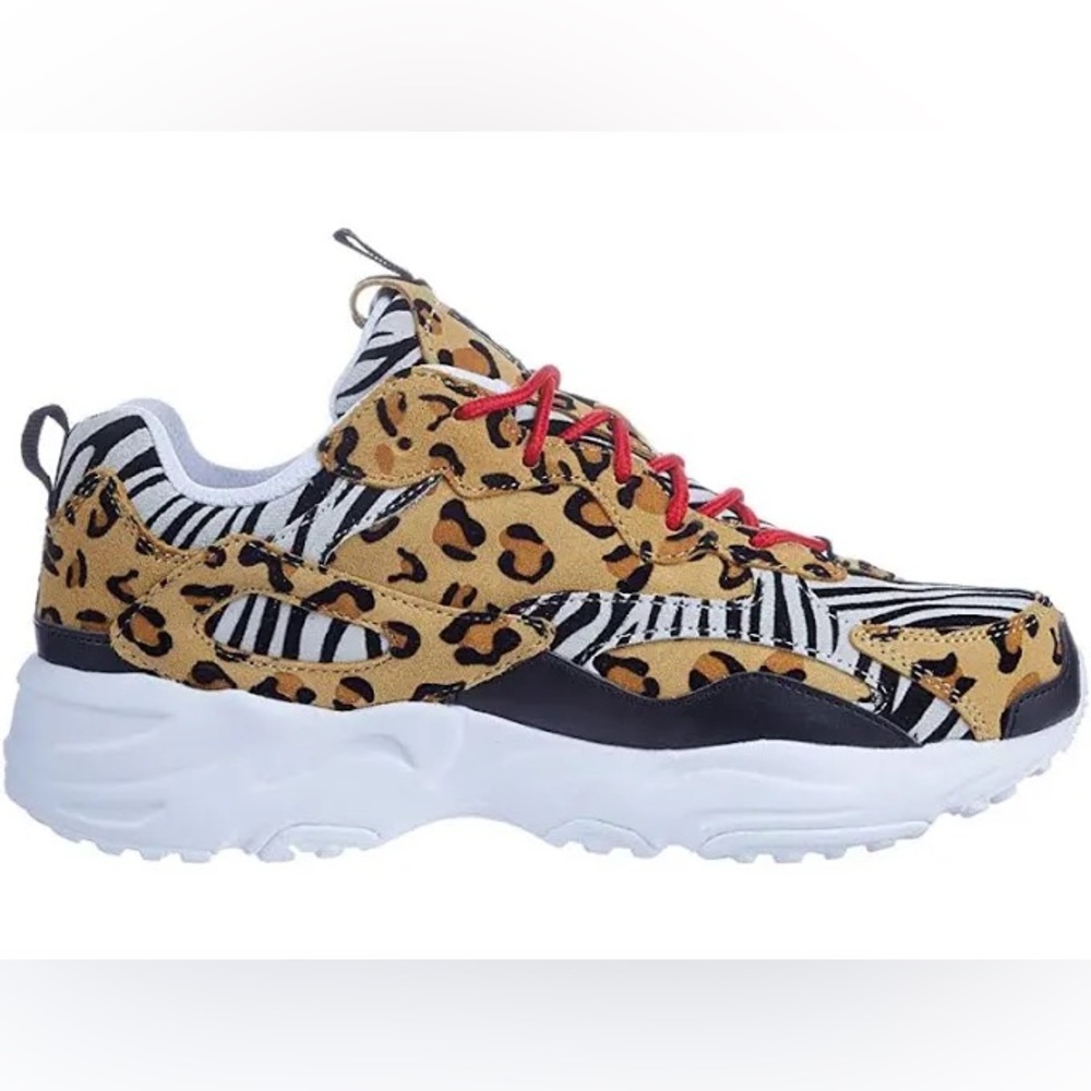 Zebra-and leopard-print sneaker